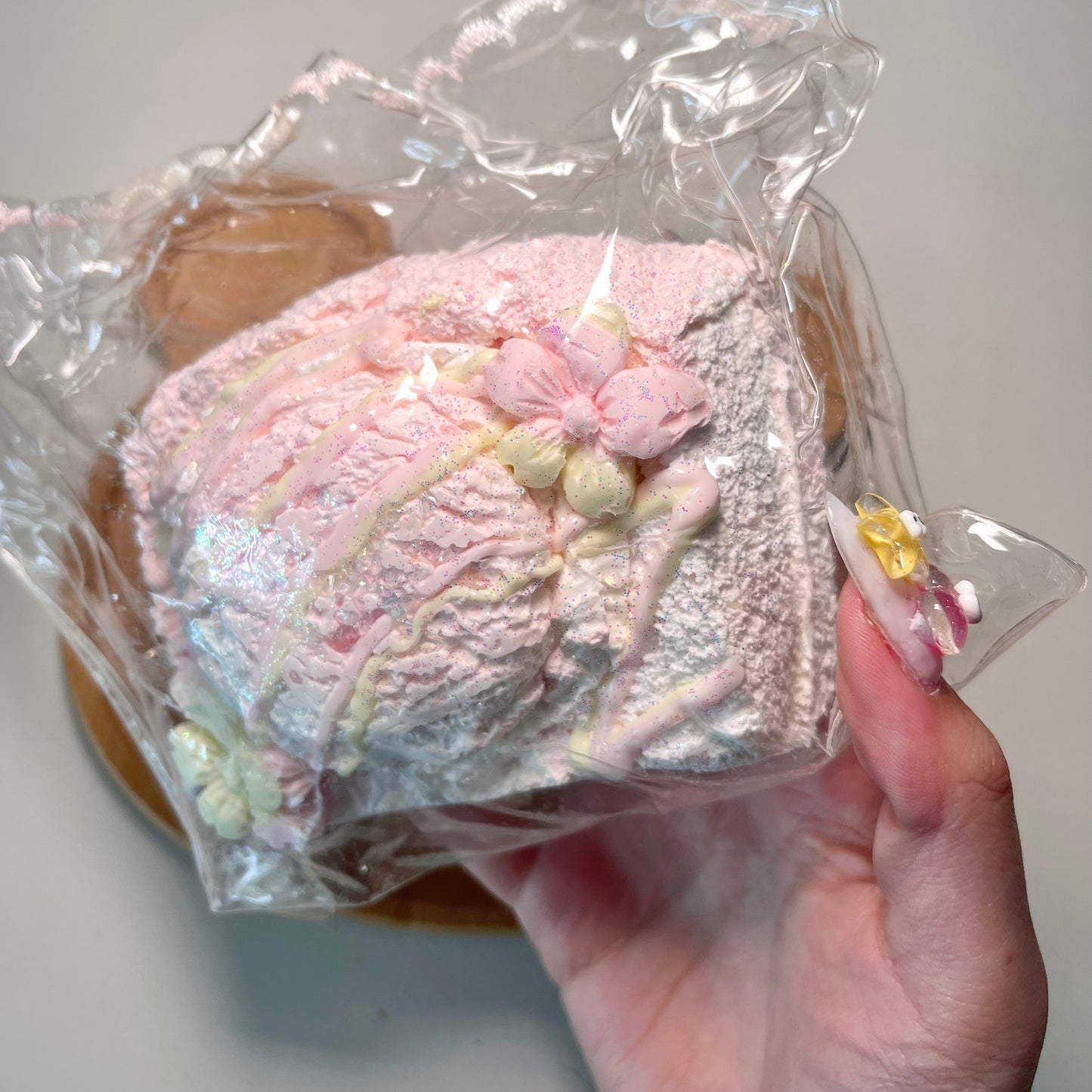 Handmade Jumbo Cherry blossom pink ice cream cake
