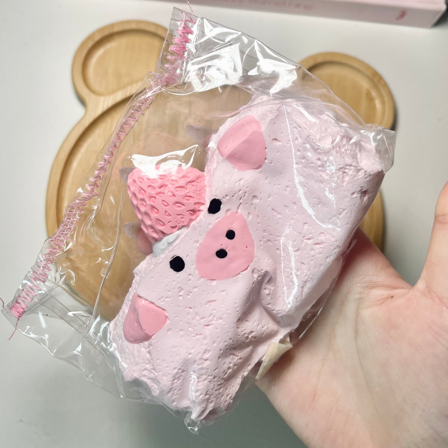 Pink Pig Strawberry Cake Taba Squishy