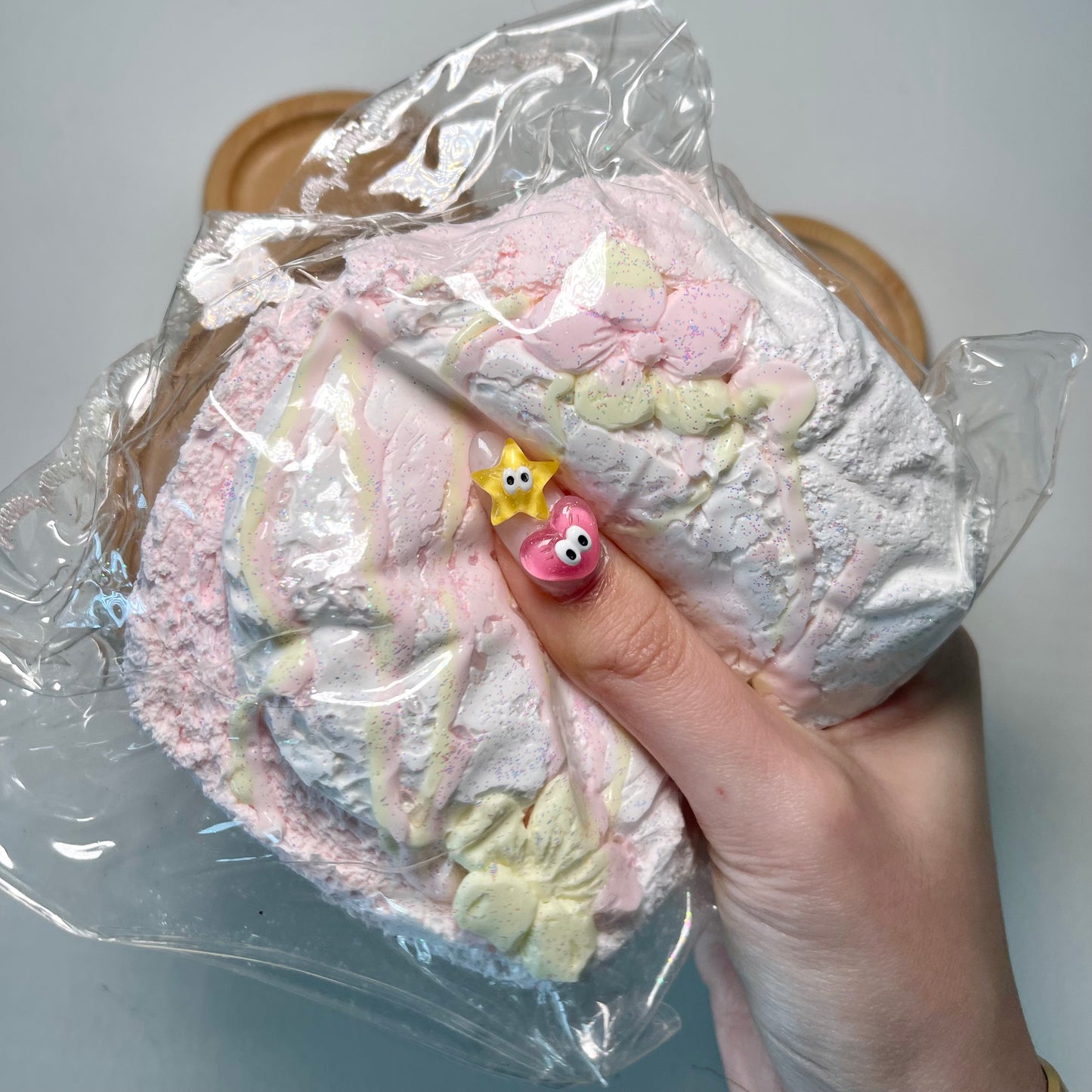 Handmade Jumbo Cherry blossom pink ice cream cake
