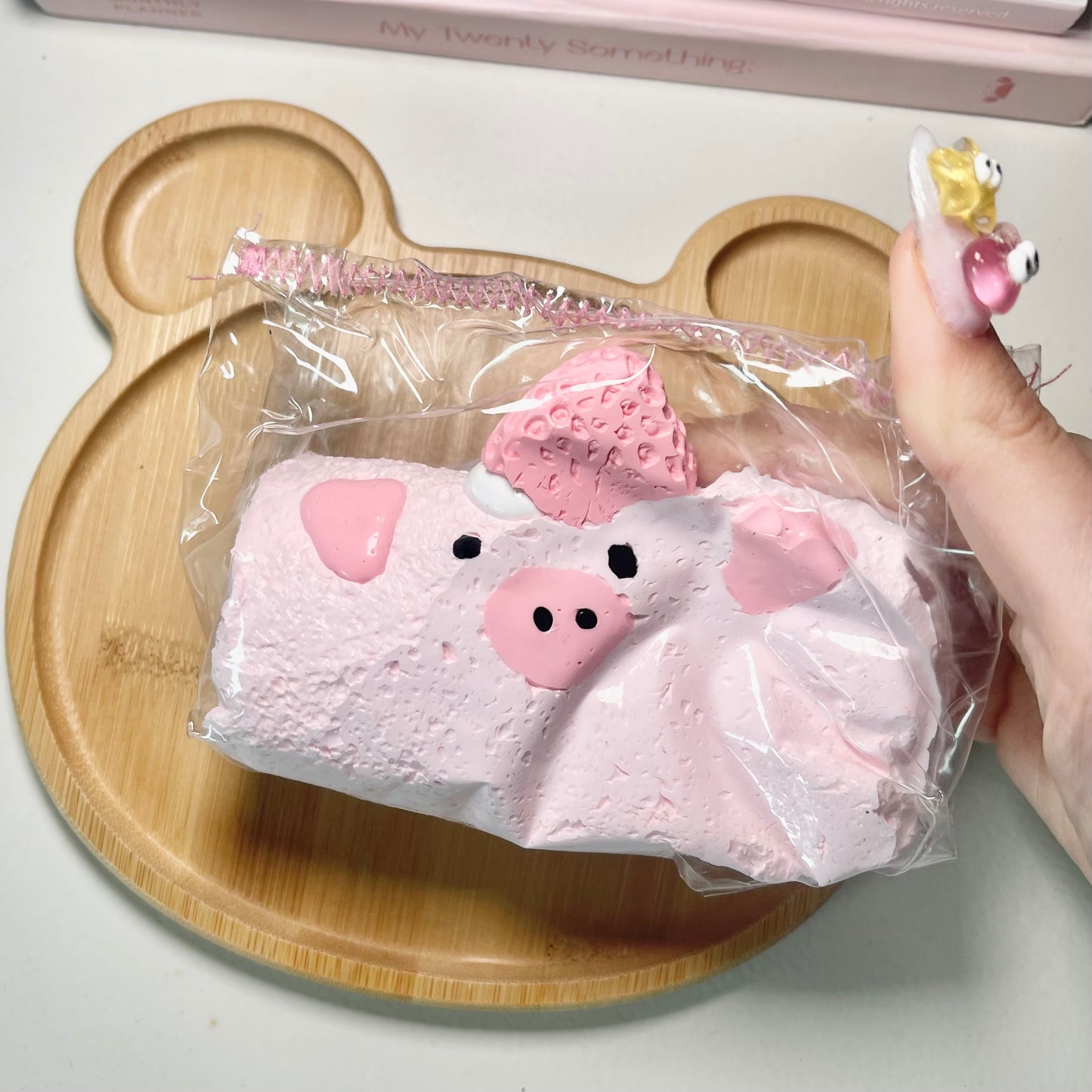 Pink Pig Strawberry Cake Taba Squishy