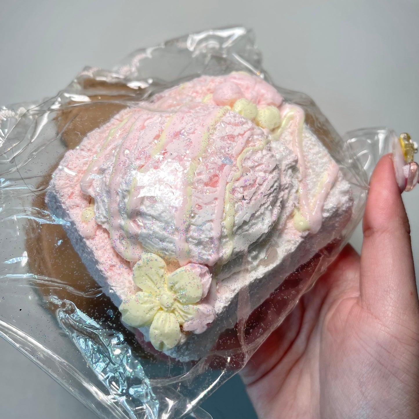 Handmade Jumbo Cherry blossom pink ice cream cake