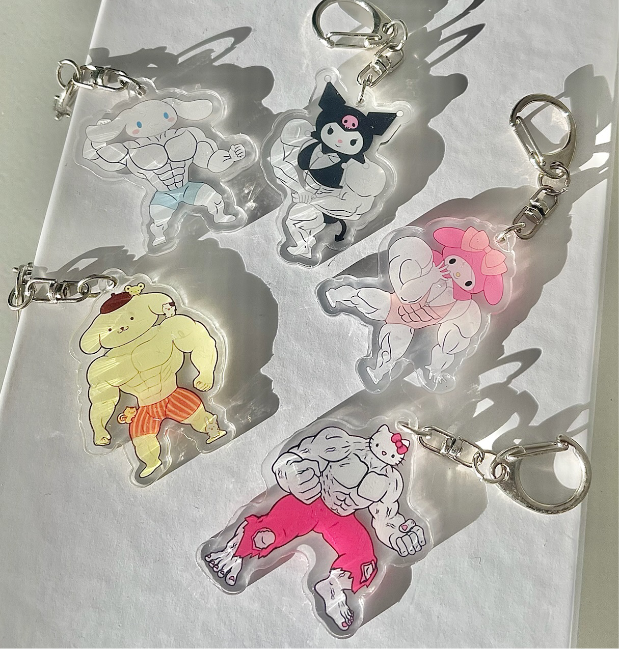 Sanrio BUFF muscle keychain