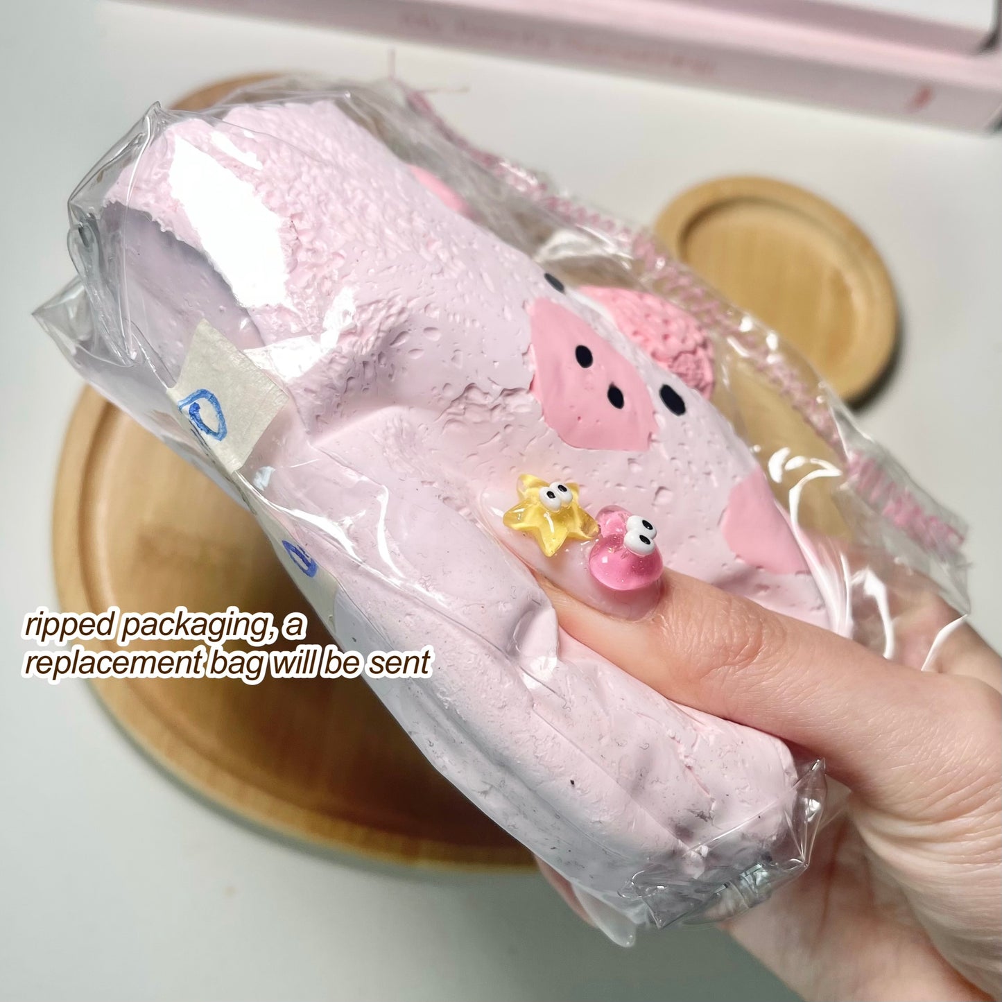 Pink Pig Strawberry Cake Taba Squishy